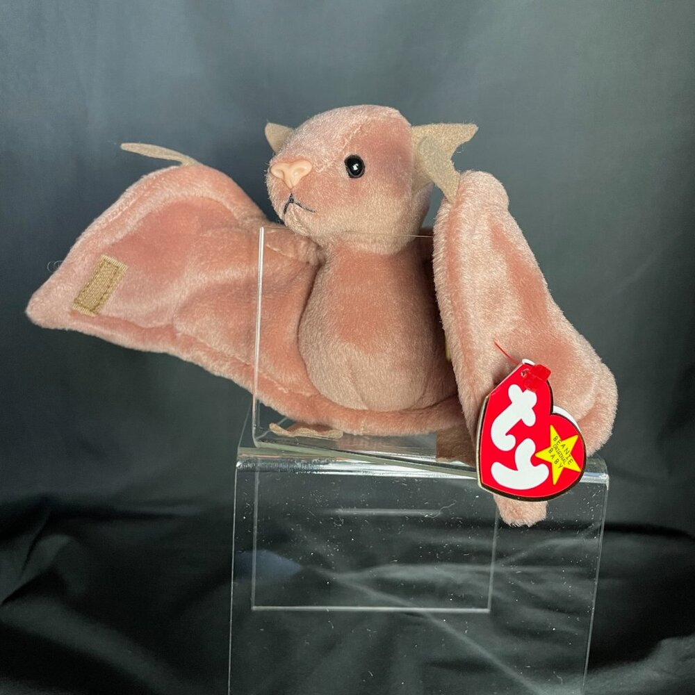 RARE TY ORIGINAL BEANIE BABY BATTY THE (BROWN) BAT 1996 RETIRED W/ORIGINAL TAG
